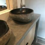 Plan de travail en béton ciré- au temps des couleurs - Sathonay Camps